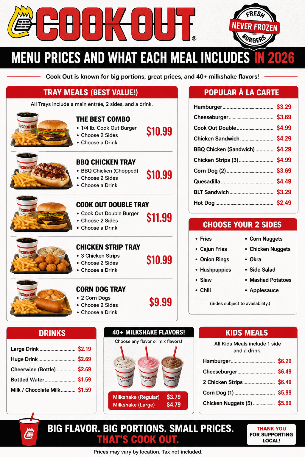 Cookout Menu Prices and What Each Meal Includes in 2026
