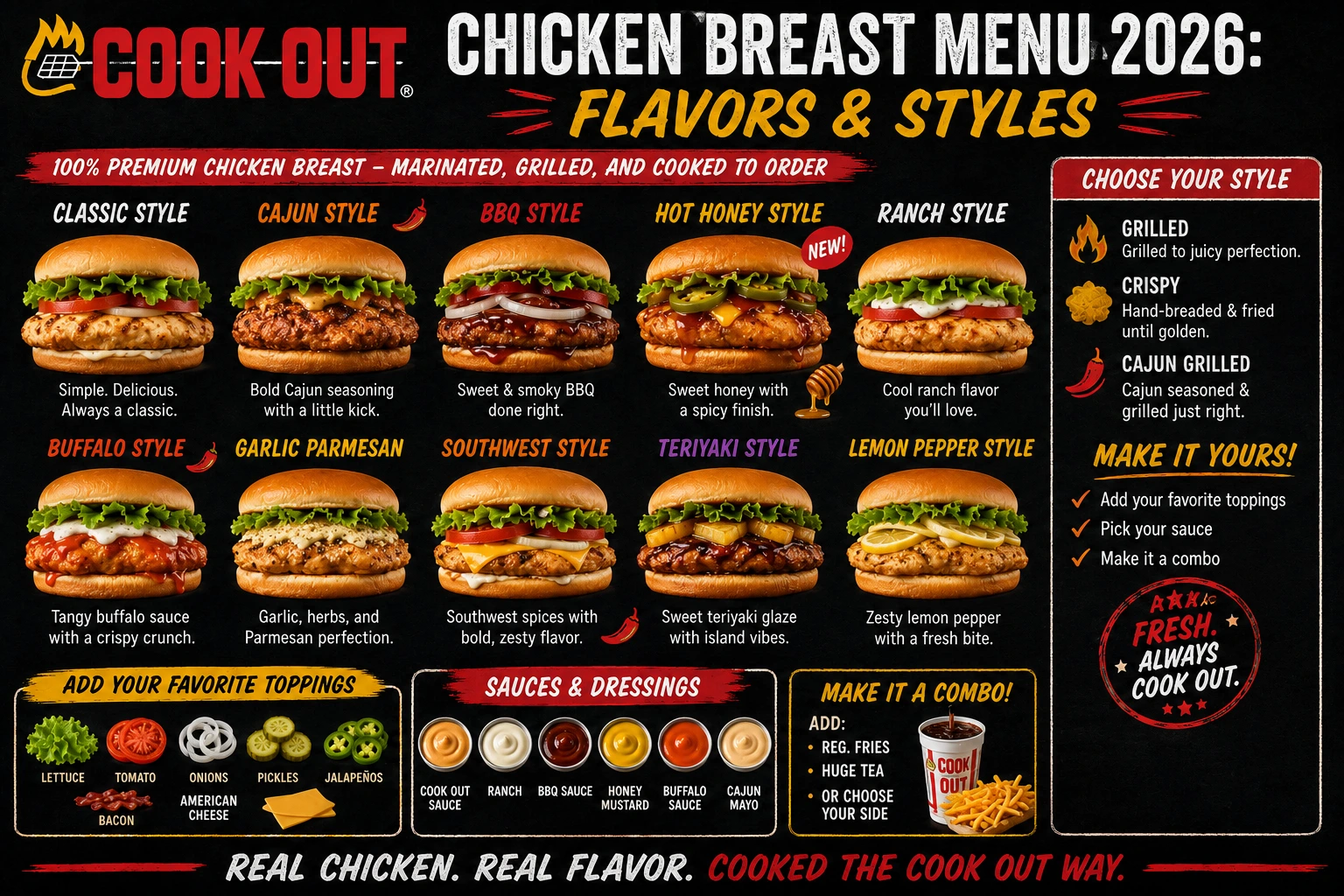 Cookout Chicken Breast Menu 2026 Flavors & Styles